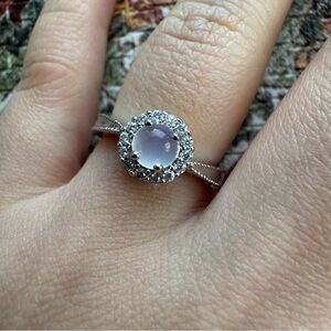 Elegant Silver Halo Adjustable Ring